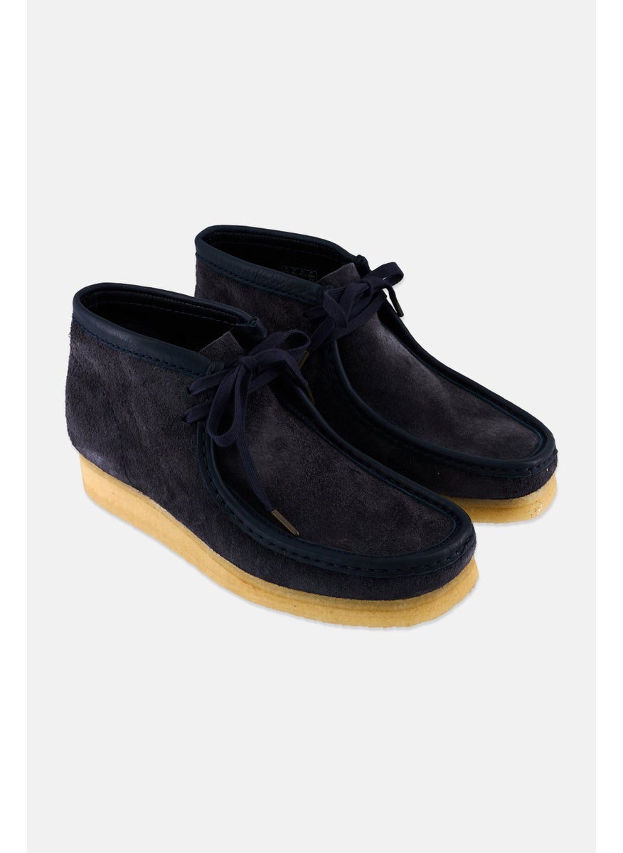 clarks Men Standard Wallabee Lace Up Ankle Boots, Navy  - Image 1