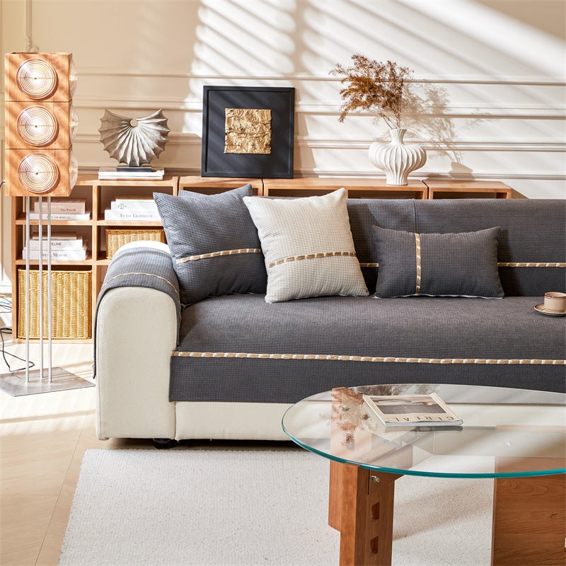New Style Simple Four Seasons Universal Sofa Cushion Non-Slip High-Level Straight Sofa Cushion Leather Sofa Cover Cloth Cover - Image 3