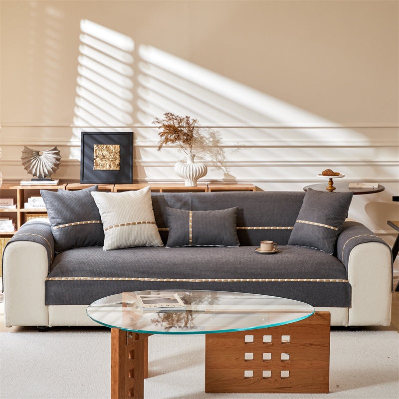 New Style Simple Four Seasons Universal Sofa Cushion Non-Slip High-Level Straight Sofa Cushion Leather Sofa Cover Cloth Cover - Image 1