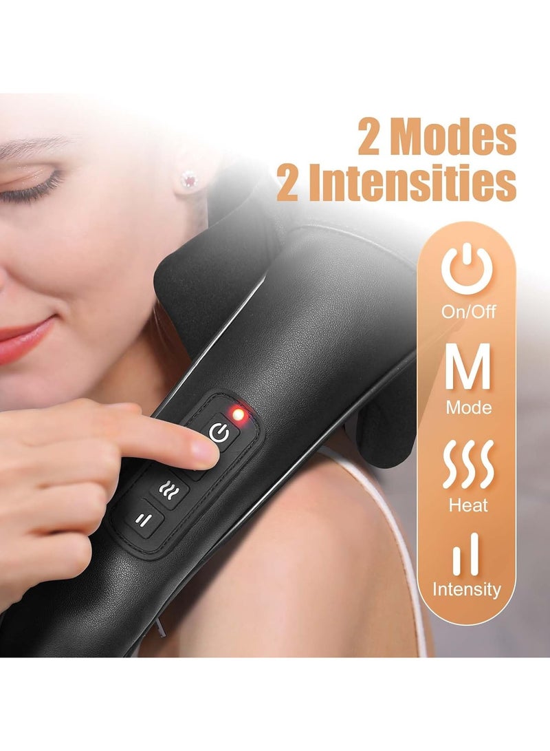 إسكدنيا Shiatsu Neck Massager with Heat 【2025 Upgraded】 - Ideal Gifts for Mom Dad,Cordless Kneading Massage for Pain Relief, Rechargeable Massage for Neck, Shoulder and Back - Image 4