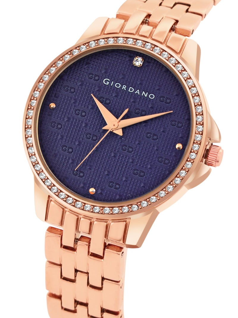 GIORDANO ساعة يد أنالوج جيوردانو للنساء بحزام معدني أنيق ومقاوم للماء مع آلية 3 عقارب للفتيات والسيدات لتكمل مظهرك/هدية مثالية للنساء - GD-4209 - Image 3