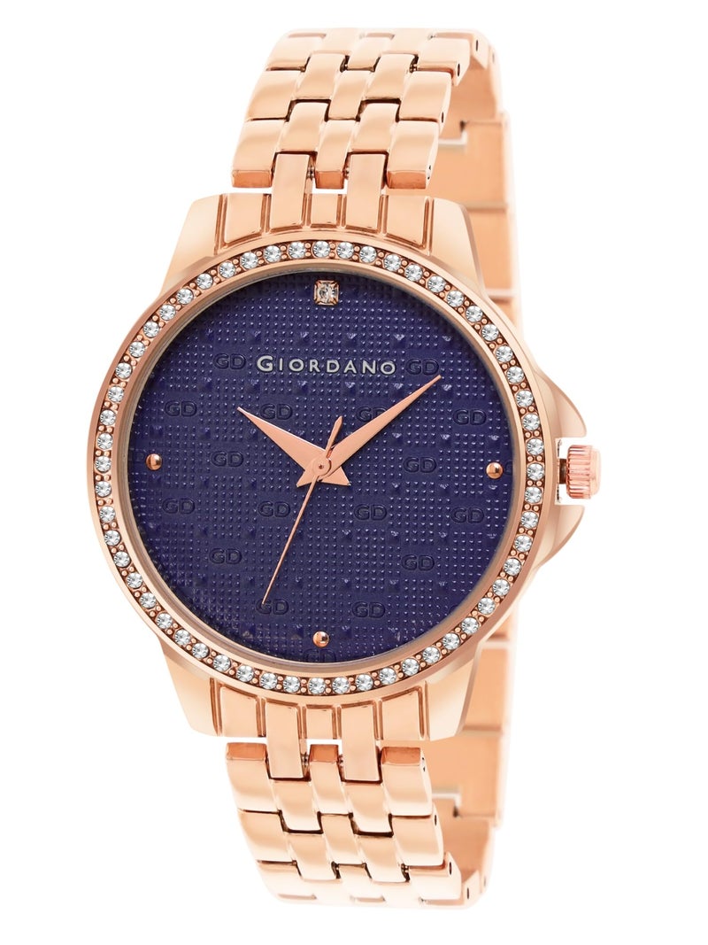 GIORDANO ساعة يد أنالوج جيوردانو للنساء بحزام معدني أنيق ومقاوم للماء مع آلية 3 عقارب للفتيات والسيدات لتكمل مظهرك/هدية مثالية للنساء - GD-4209 - Image 1