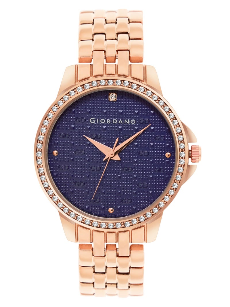 GIORDANO ساعة يد أنالوج جيوردانو للنساء بحزام معدني أنيق ومقاوم للماء مع آلية 3 عقارب للفتيات والسيدات لتكمل مظهرك/هدية مثالية للنساء - GD-4209 - Image 2
