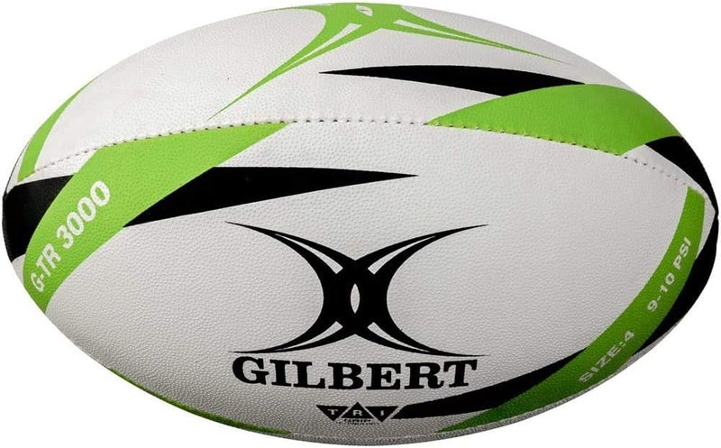 Gilbert G-TR3000 Rugby Union League Ball White/Green - Image 2