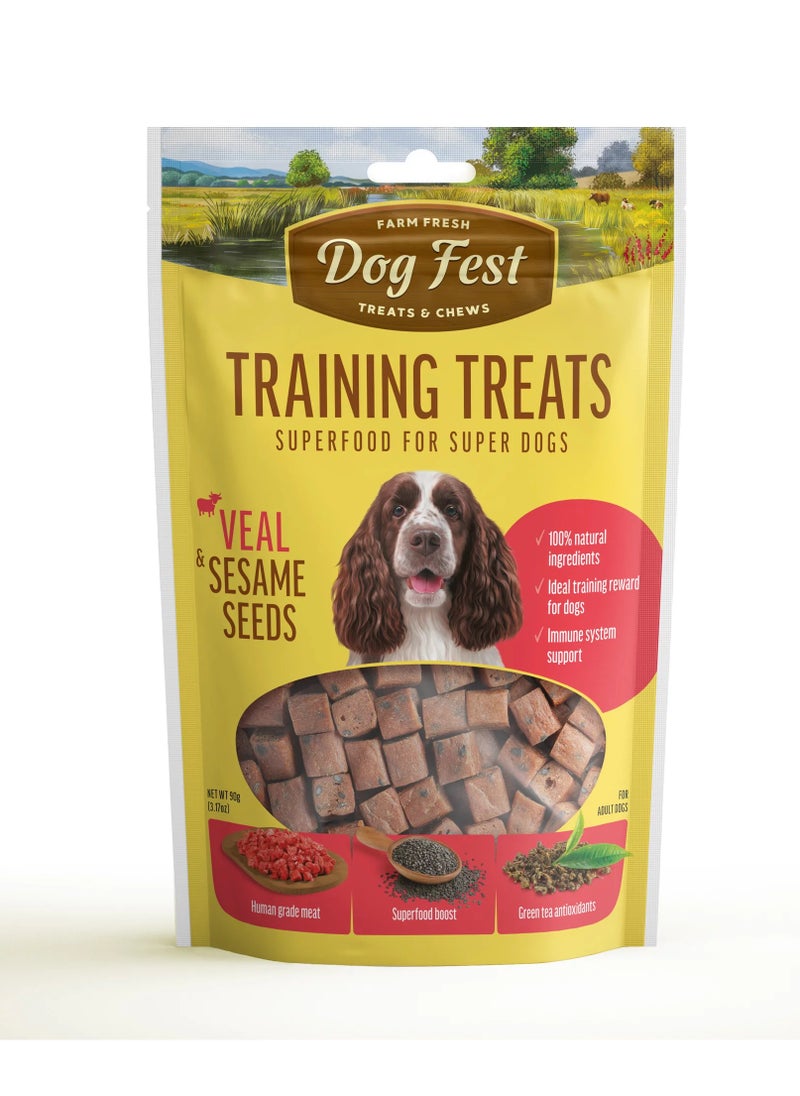 Dog Fest Training Treats Veal & Sesame Seeds 90g  - Image 1