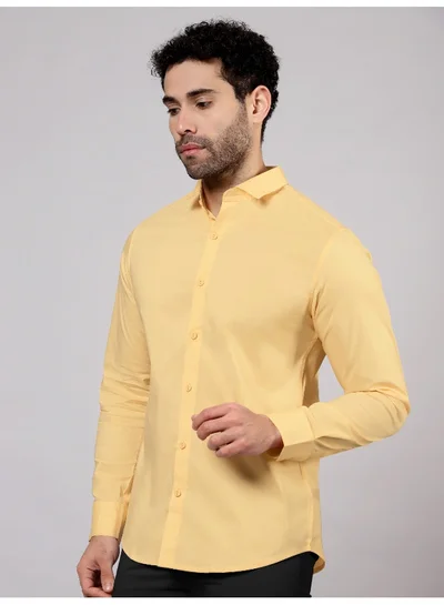 بيونغ قمصان قطنية سادة بلون أصفر باهت