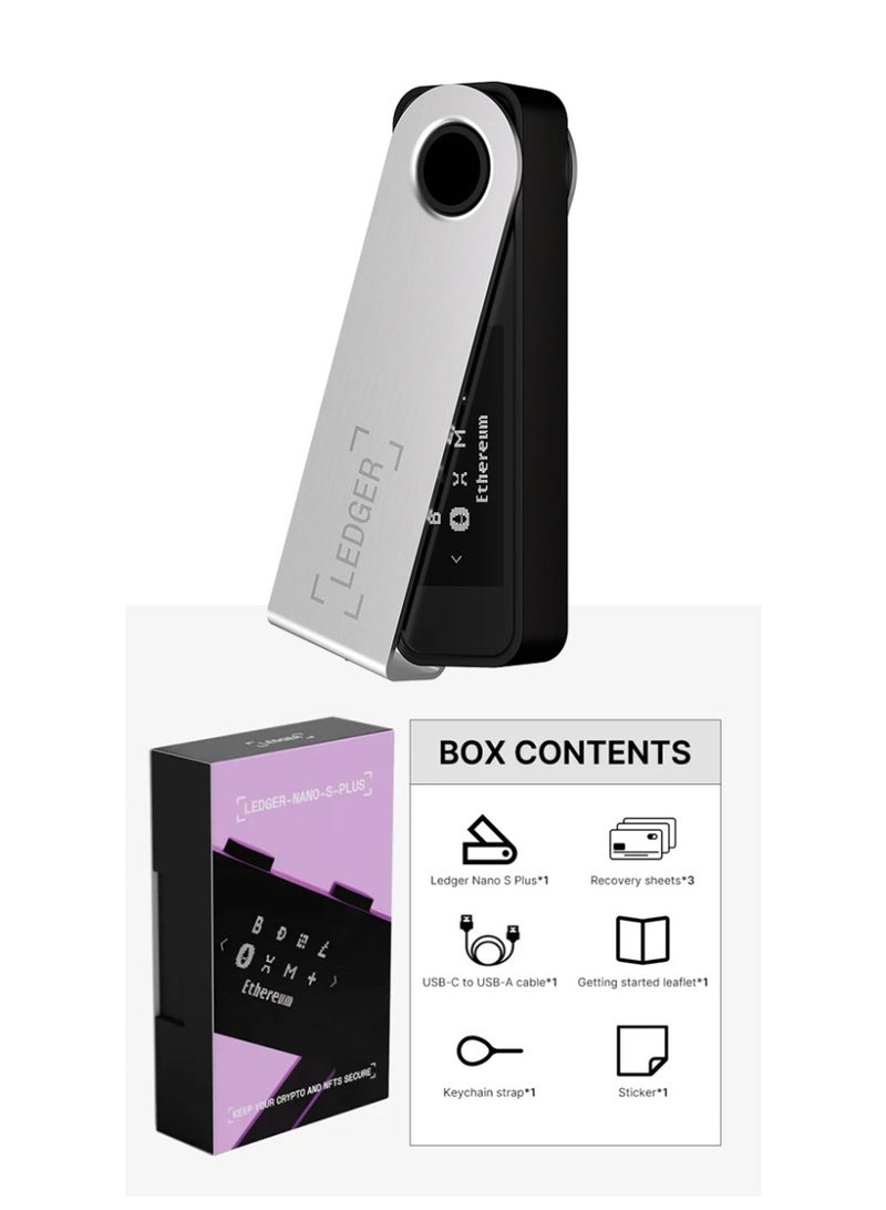 ليدجر محفظة أجهزة Ledger Nano S Plus | اتصال USB-C | شاشة OLED | تدعم بيتكوين، إيثيريوم، BNB، USDT وأكثر من 5000 عملة | أصلي | أسود مطفي - Image 5