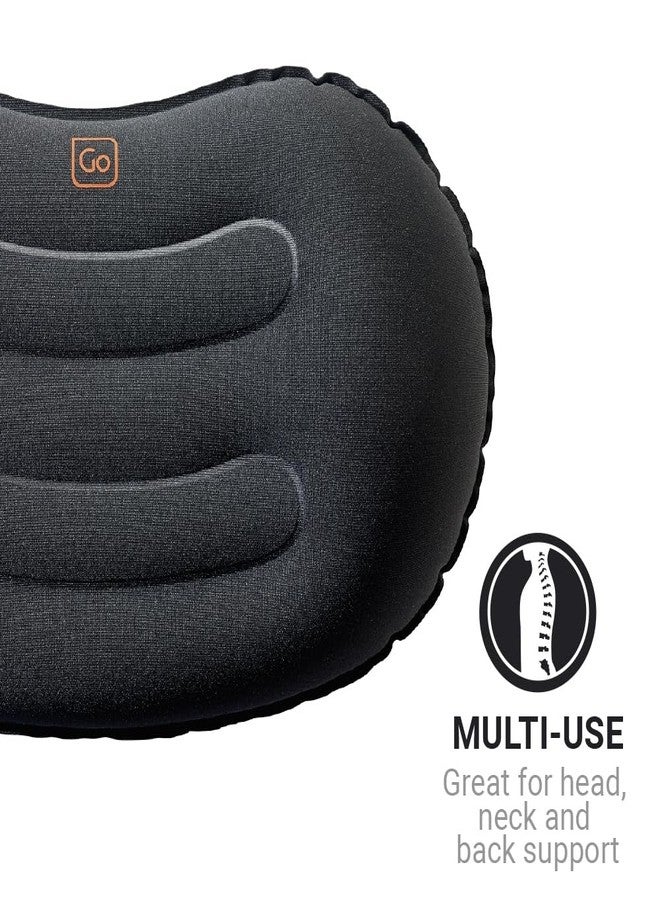 Go Travel Compact Universal Pillow, Comfortable Travel Pillow for Uninterrupted Sleep and Lumbar Support, Inflatable Neck Pillow for Airplane, Bus, Car, and Train, Travel Essentials, Black - Image 2