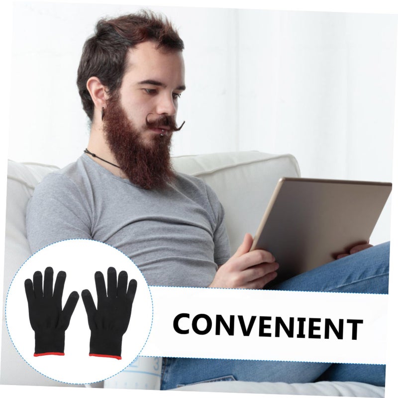 Touchscreen Winter Gloves 2 Pairs Non Slip Gel Palms Comfortable Fit Black - Image 5