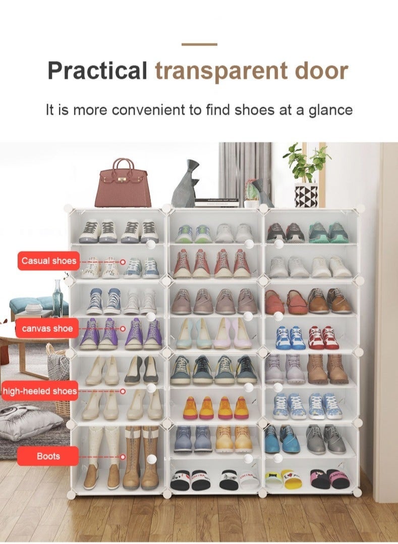 والالا 12-Cube DIY بها بنفسك أحذية رف خزانة تخزين متعدد الاستخدامات وحدات منظم خزانة بلاستيكية مع الرف - Image 4