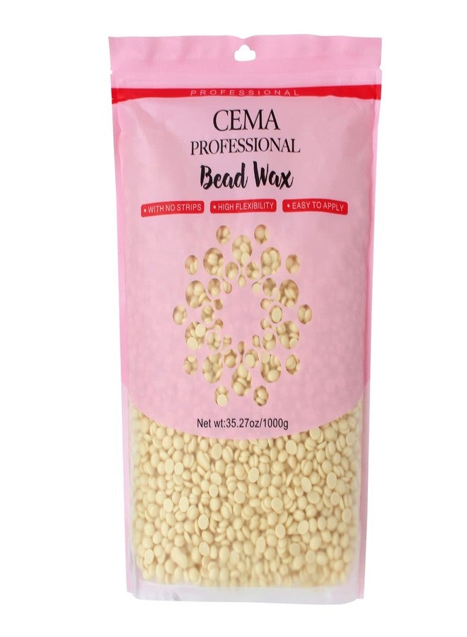 CEMA Professional Hard Wax Beads for Hair Remova | Strip-Free Microwave Wax for Face, Body, Bikini & Sensitive Skin | Easy to Apply, High Flexibility, Painless Waxing (1000 Grams, White Chocolate Wax) - Image 1