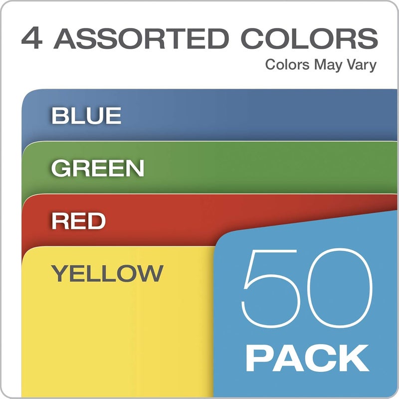 Pendaflex File Jackets, Reinforced Top, 2" Expansion, Assorted Colors, Letter Size, 50/BX (B3043DTAST) - Image 2