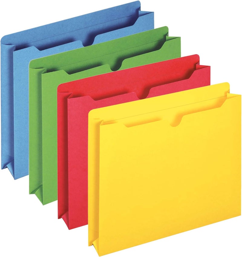 Pendaflex File Jackets, Reinforced Top, 2" Expansion, Assorted Colors, Letter Size, 50/BX (B3043DTAST) - Image 1