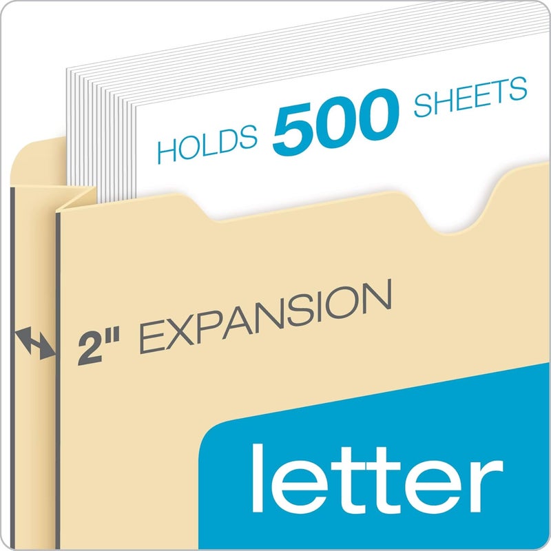 Pendaflex File Jackets, Reinforced Top, 2" Expansion, Assorted Colors, Letter Size, 50/BX (B3043DTAST) - Image 3