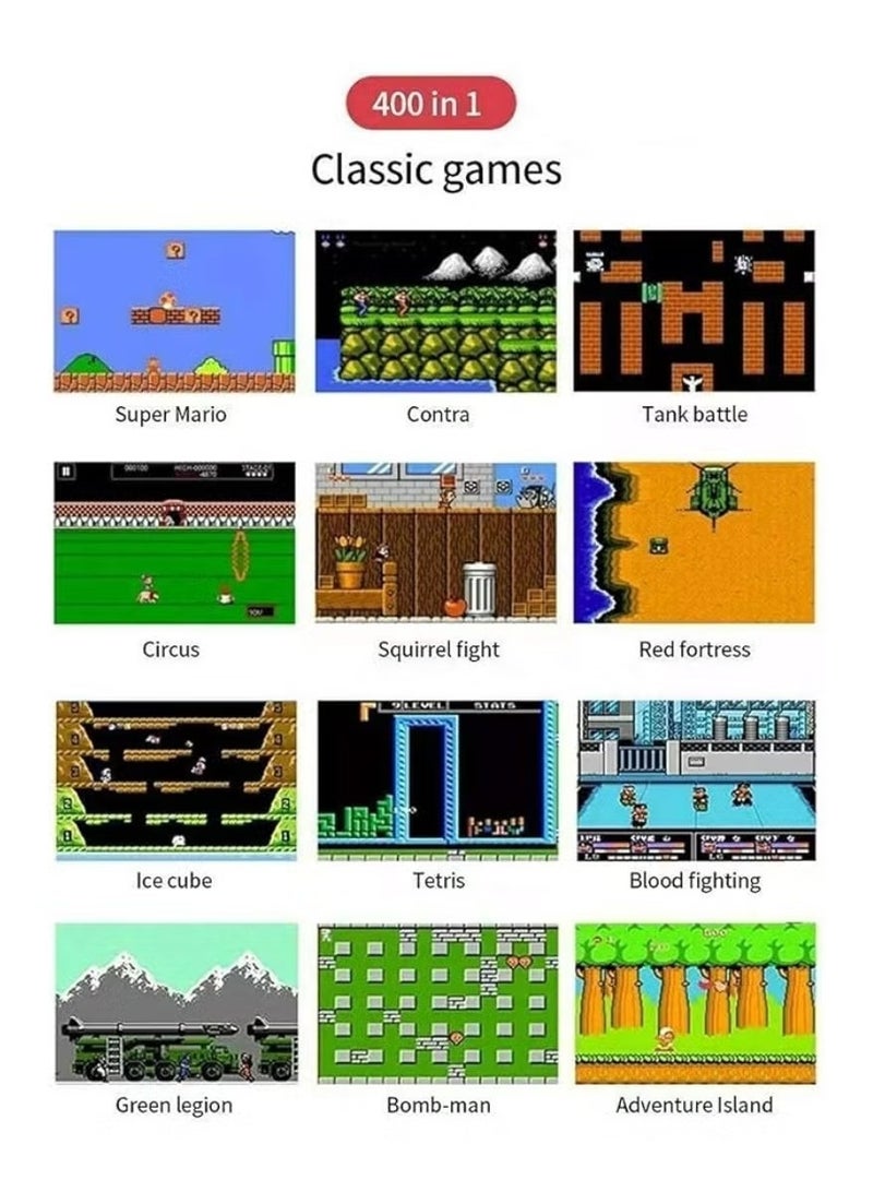 جهاز ألعاب SUP Game Box 400 في 1 محمول باليد، جهاز ألعاب كلاسيكي مع وحدة تحكم - مشغل ألعاب فيديو محمول على طراز Game Boy مع ألعاب كلاسيكية مدمجة، وشاشة LCD، ودعم مخرج التلفزيون - Image 4