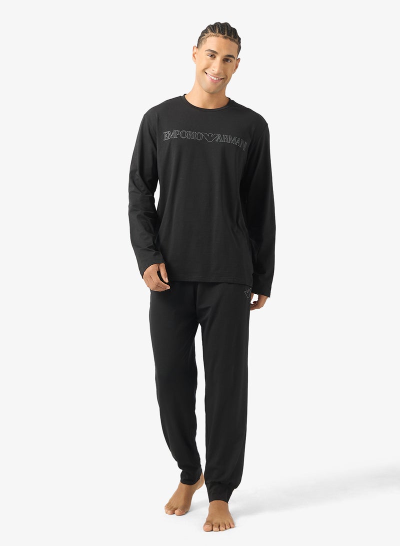 EMPORIO ARMANI Casual Crew Neck T-Shirt And Payjma Set - Image 5