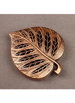 Y&D Bodhi Leaf Aromatherapy Box Retro Incense Holders Home Creative Desktop Ornaments-Red Copper11*9.5*2cm  - Image 3