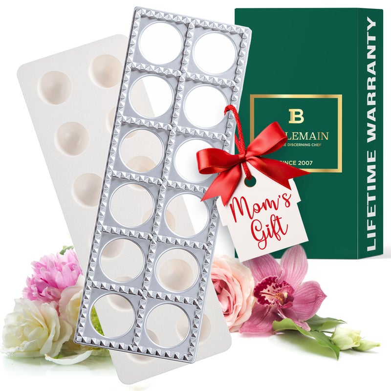 Bellemain Bellemain Ravioli Maker Press  Pelmeni Mold Pierogi Press Potsticker Meat Pie Dumpling Maker Ravioli Stamp Pasta Making Kit Pasta Making Tools Ravioli Press Mold  Makes 12 Ravioli 1 5 