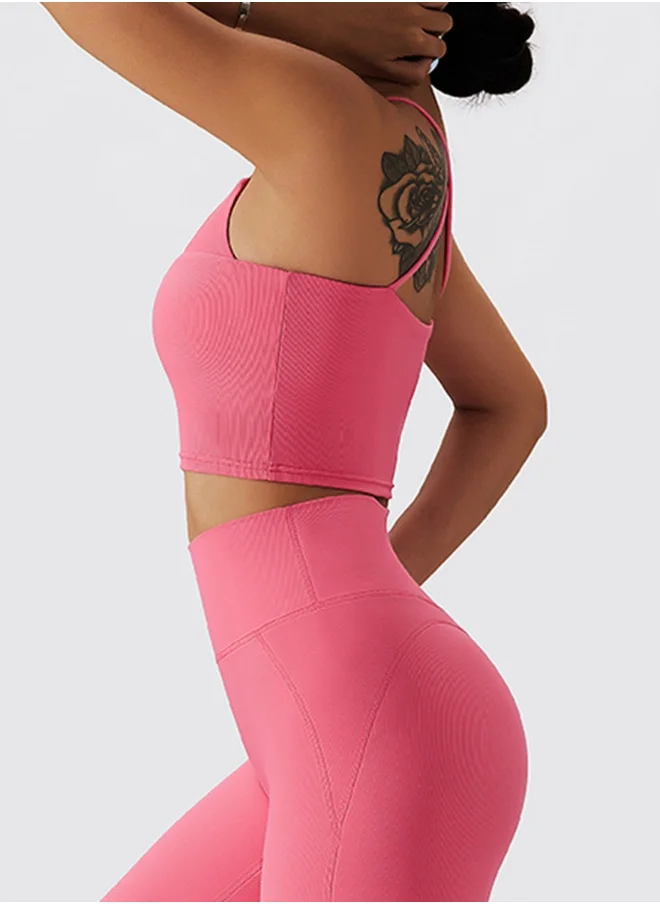 KAWN.YOGA KAWN YOGA Womens Cross Back Sports Bra - Padded Low Impact Workout Yoga Bra with Removable Built in Bra