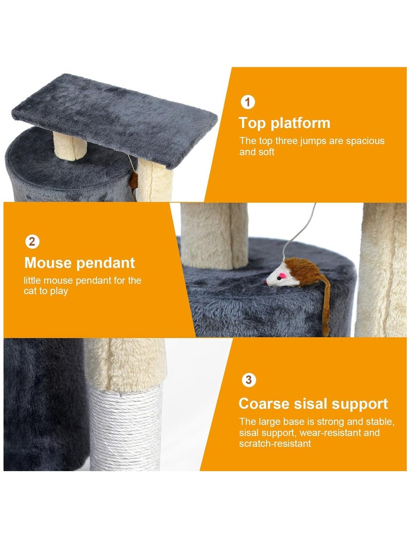 SKY-TOUCH Cat Tree Tower，Cat Condo with Sisal Scratching Post,circular rest activity center Cat Climbing Tree，Sisal Posts, and Rest Place for Indoor Cat（53×50×33cm） - Image 5