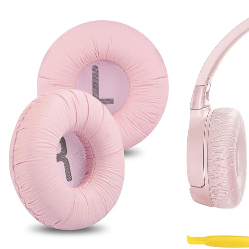 Geekria NOVA Leatherette Replacement Ear Pads Compatible with JBL JR 300/ 300BT, T 450BT/ T500BT, Tune 500/ 500BT/ 510BT/ 520BT Headphones Ear Cushions, Repair Parts with Video Guide (Pink) - Image 1