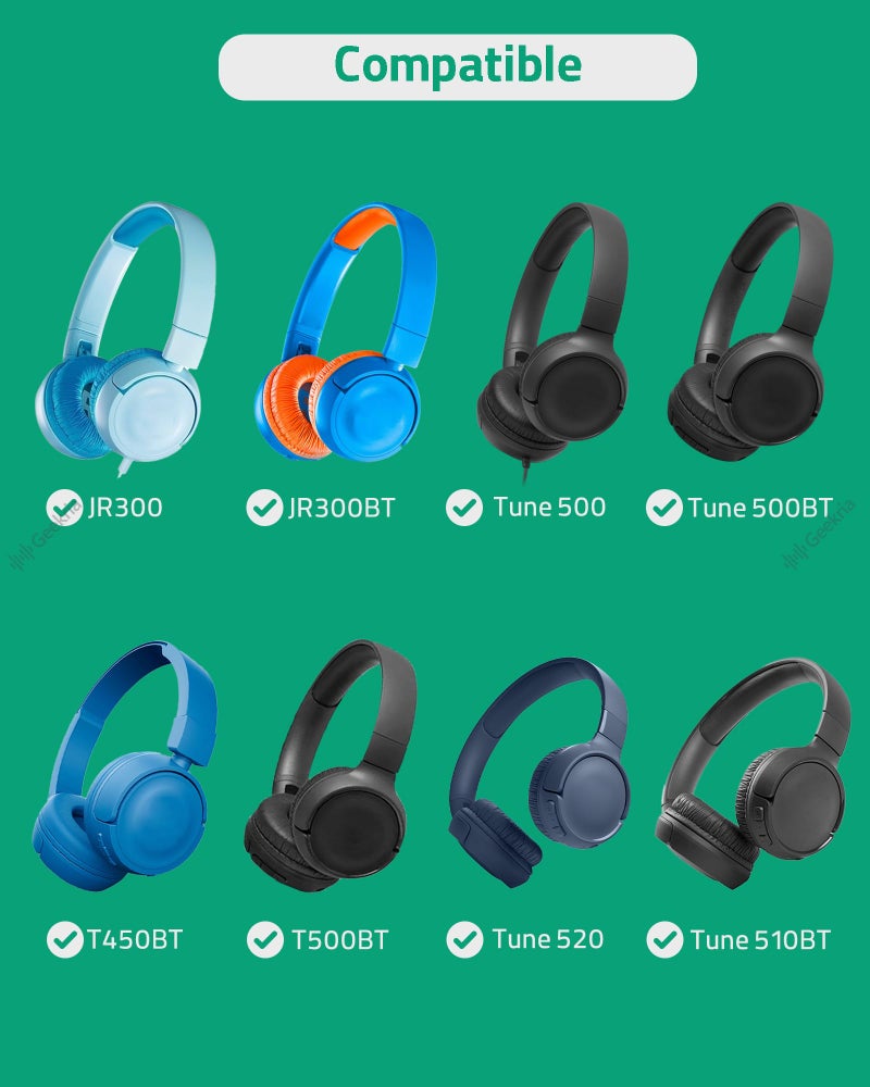 Geekria NOVA Leatherette Replacement Ear Pads Compatible with JBL JR 300/ 300BT, T 450BT/ T500BT, Tune 500/ 500BT/ 510BT/ 520BT Headphones Ear Cushions, Repair Parts with Video Guide (Pink) - Image 2