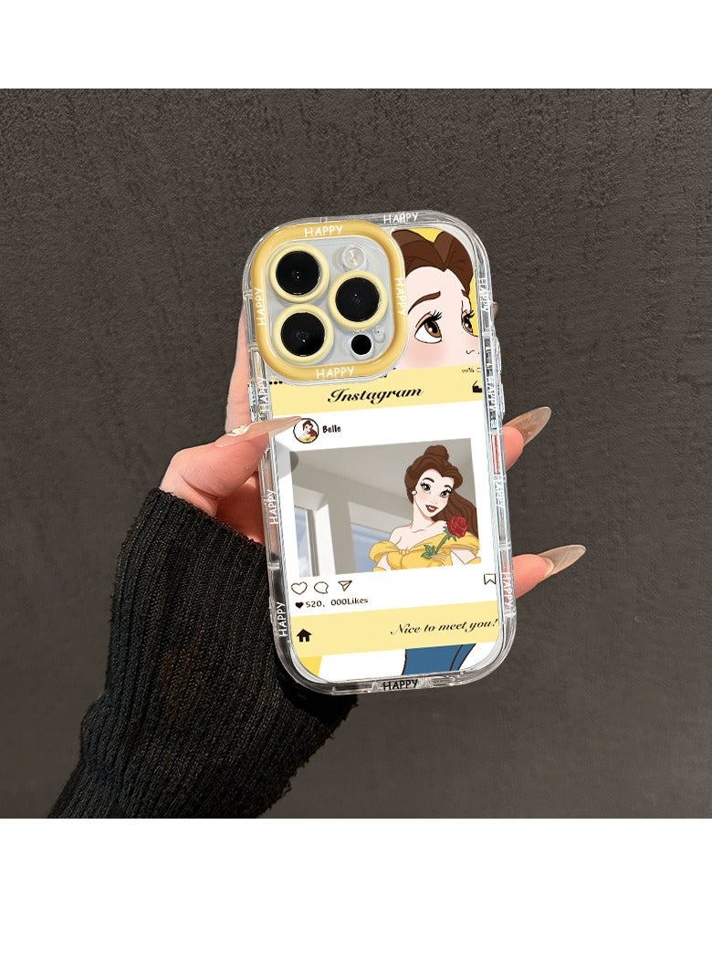 NIBEMINENT Protective TPU Case Cover For iPhone 16 Pro, Princess Belle