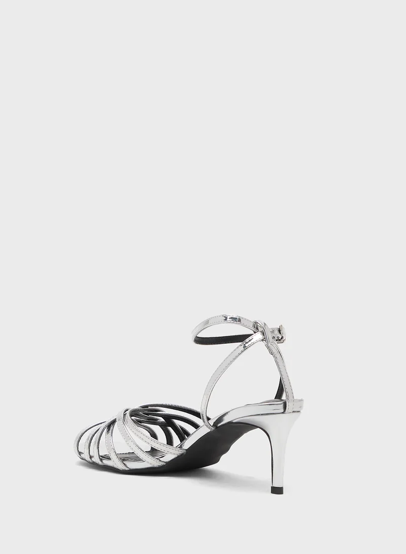 ايلا Mutli Strap Mid Heel Sandal