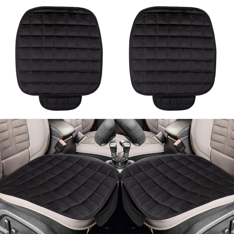 TEKCOOL Comfortable Ultra-Soft Memory Foam Car Seat Cushion Cover with Non-Slip Grip and Storage Pouch – Universal Fit, Easy-Care, All-Season (Black Front 2PCs) - Image 1