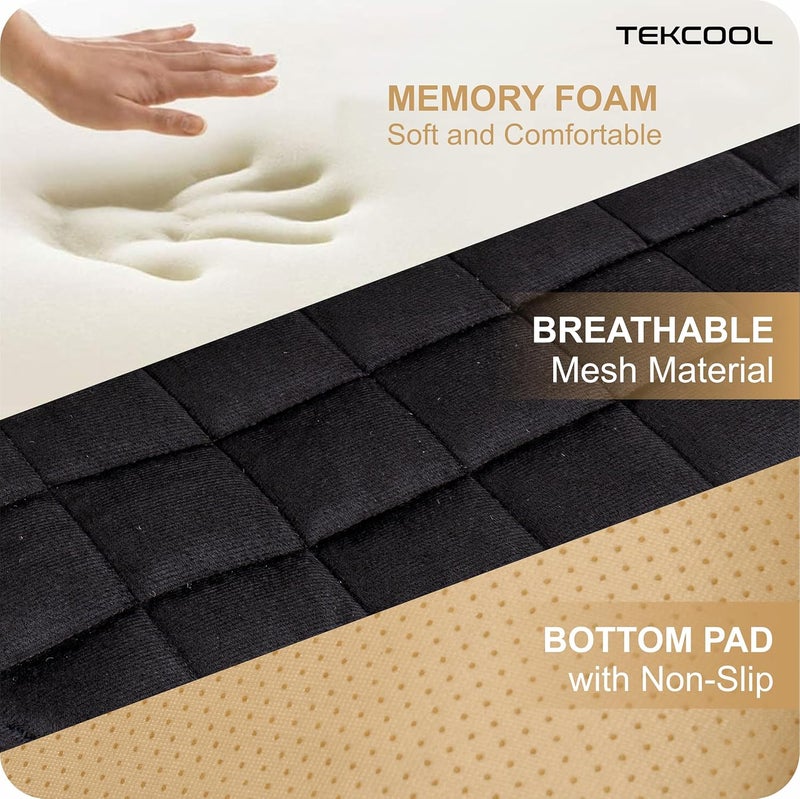 TEKCOOL Comfortable Ultra-Soft Memory Foam Car Seat Cushion Cover with Non-Slip Grip and Storage Pouch – Universal Fit, Easy-Care, All-Season (Black Front 2PCs) - Image 3