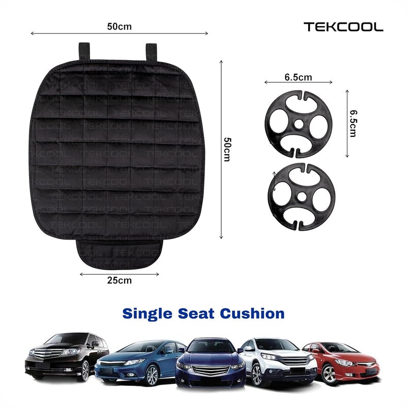 TEKCOOL Comfortable Ultra-Soft Memory Foam Car Seat Cushion Cover with Non-Slip Grip and Storage Pouch – Universal Fit, Easy-Care, All-Season (Black Front 2PCs) - Image 5