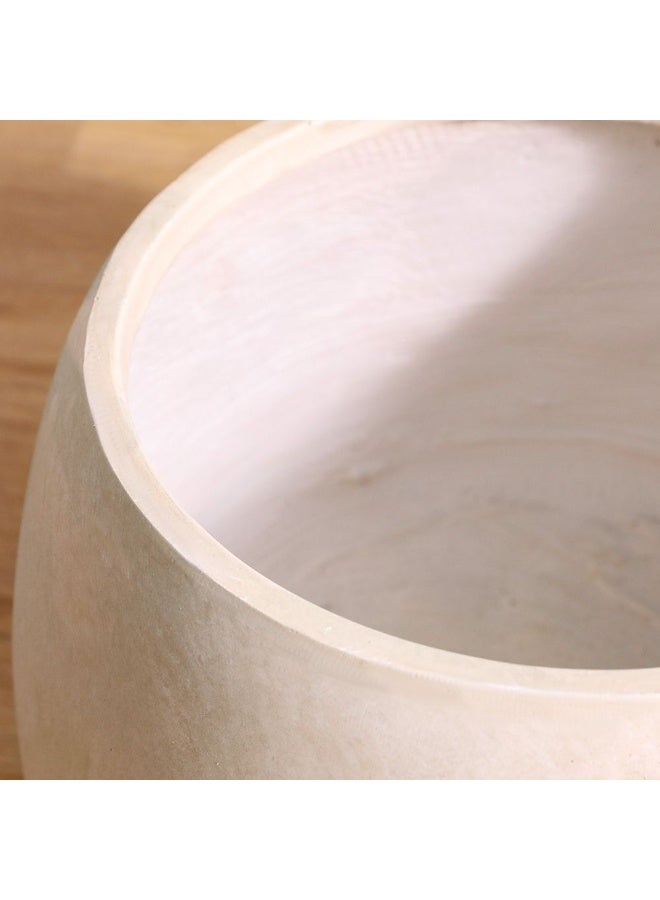 DANUBE HOME Fiber Clay Pots Smooth Design Modern Design Plant Pot For Outdoor Garden Indoor Home Office Balcony Garden Decor 42X42X29 Cm - Wash Beige - Image 2