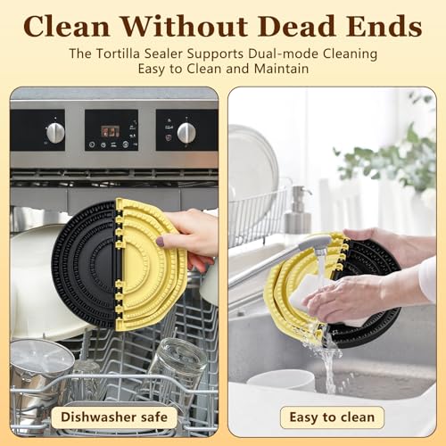 Meetory Tortilla Sealer - 4-in-1 Quesadilla Makerfor 4"/6"/8"/10", Flip Wrap Tortilla Make for Burritos, Tacos, Dumplings and Calzone Dishwasher Safe Crimper for Easy Storage - Image 3