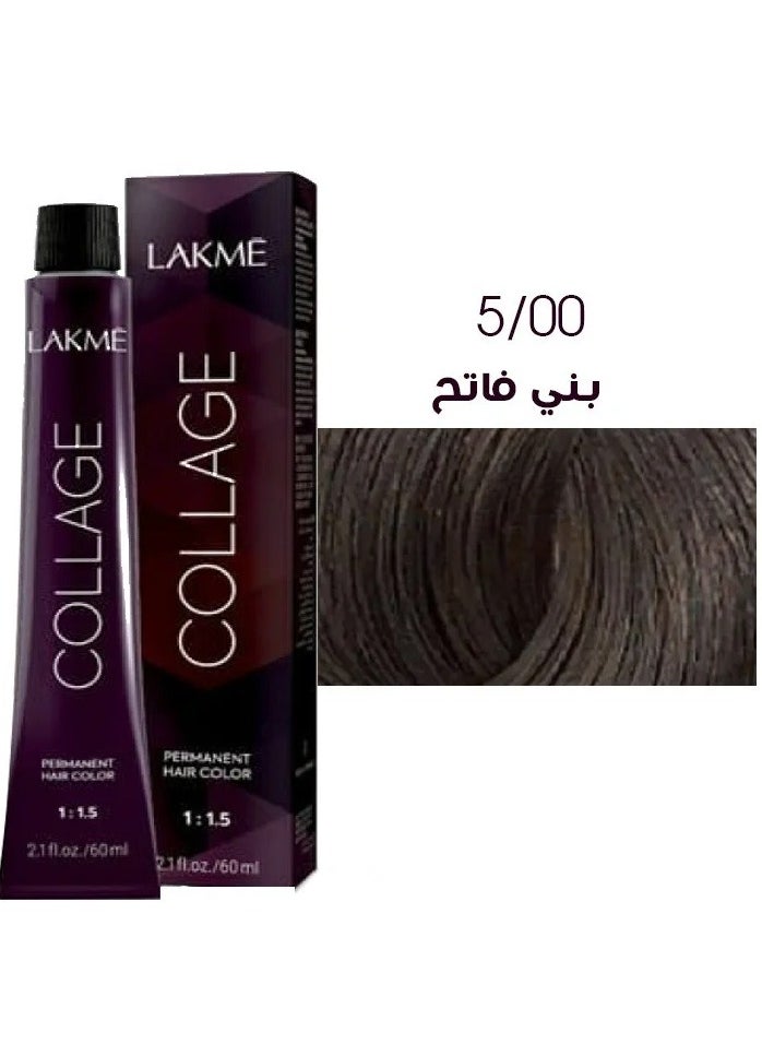 LAKME Collage Permanent Hair Color 5\00 Light Brown 60 ml  - Image 2