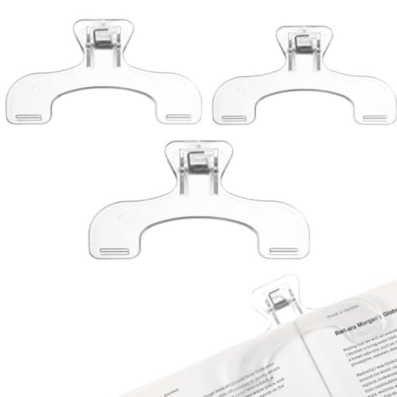 Book Page Holder, 3Pcs Clear Portable Bookmark Reading Accessory, Easy To Read, For Teaching, Piano Sheet Music, Fixed Music Opener, Teacher Clerk Special Holder - Image 1