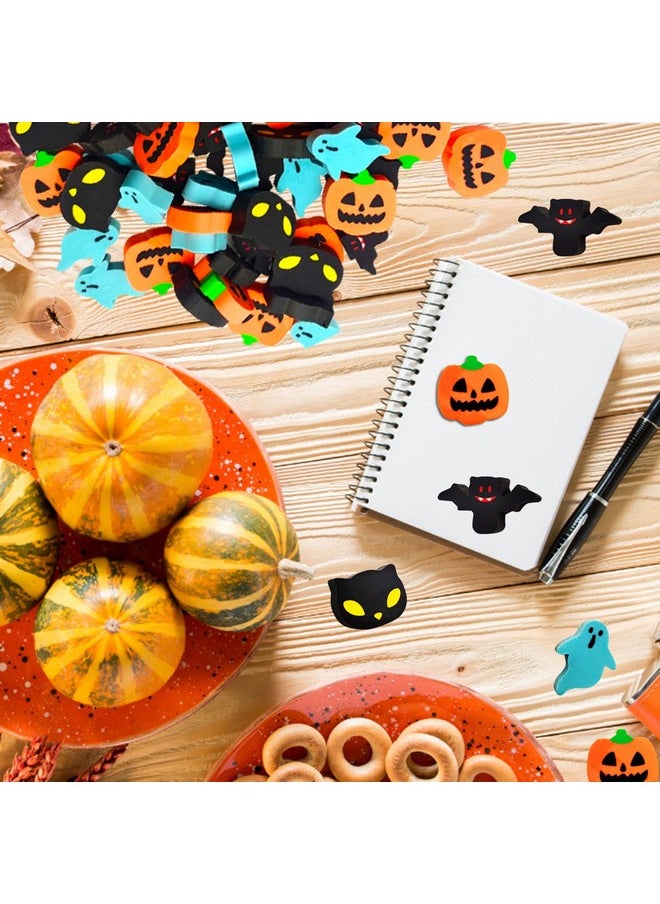 OZIO - Halloween Mini Erasers For Kids, 4 Styles Cute Halloween Erasers For Kids Bulk, Fun Pumpkin Ghost Bat Erasers, Halloween Trick Or Treat Party Favors Goody Bag Filler 48Pcs, Halloween Decorations - Image 1