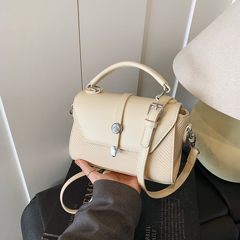 Trendy Fashion Large-Capacity Retro Crossbody Bag With Color-Blocking Small Square Texture Bag For Women - Image 5