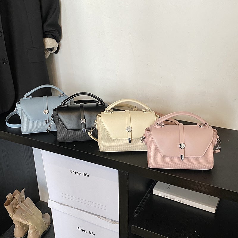 Trendy Fashion Large-Capacity Retro Crossbody Bag With Color-Blocking Small Square Texture Bag For Women - Image 2