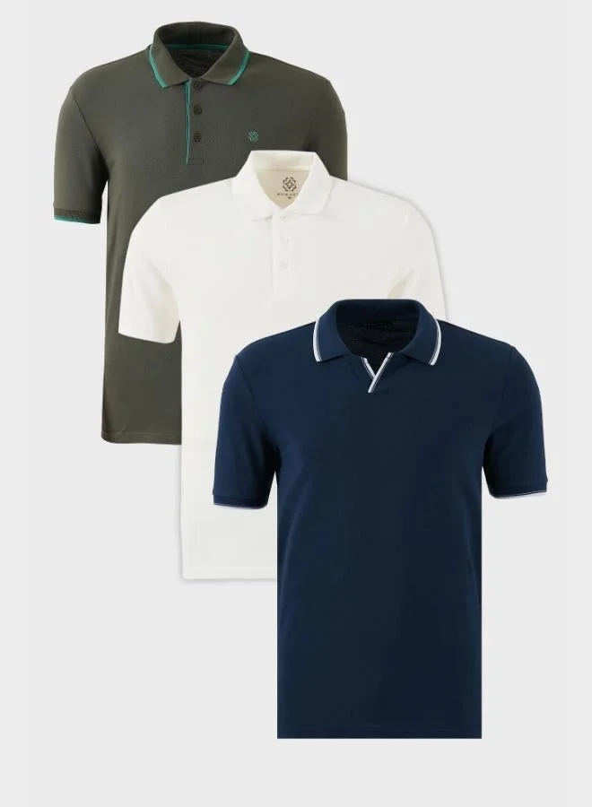 Buratti  Buratti Cotton Regular Fit 3-Pack Polo Collar T-Shirt Men's POLO COLLAR T-SHIRT 59029641827S3 for Men | Best Price UAE