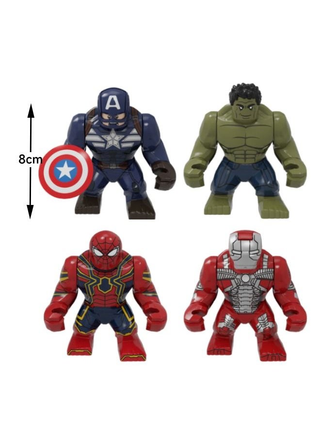 Pogo - 4-Piece Marvel Avengers Superhero Mini Figures High Quality Assembled Block Set For Collectors and Kids（Captain America/Hulk/Spiderman/Iron Man） - Image 1