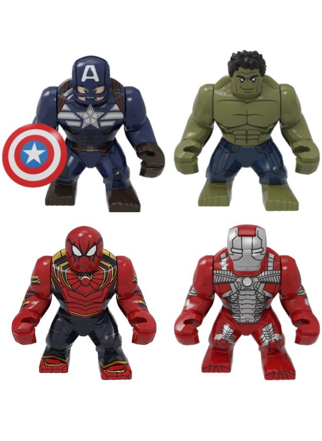 Pogo - 4-Piece Marvel Avengers Superhero Mini Figures High Quality Assembled Block Set For Collectors and Kids（Captain America/Hulk/Spiderman/Iron Man） - Image 1