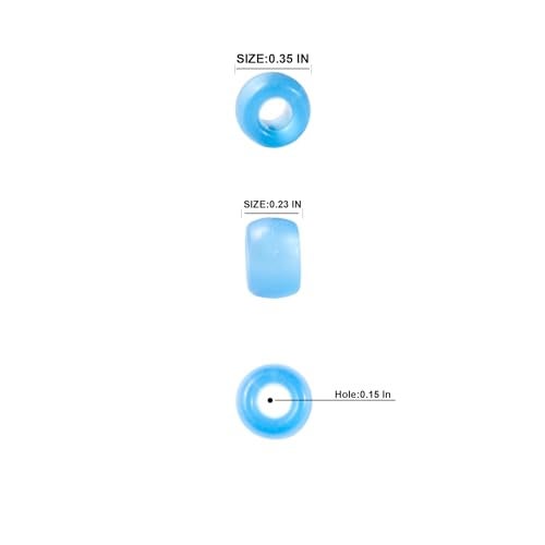 Gxueshan 1000 Pcs Acrylic 9 Color Pony Beads 6x9mm Bulk Glow in The Dark for Necklace, Friendship Bracelet Making, Hair Braids Kandi - Image 5