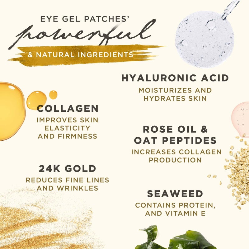 Dermoland Under Eye Patches For Women â€“ 24K Gold Eye Masks, 15 Pairs | Hyaluronic Acid | Reduces Puffiness, Dark Circles & Wrinkles | Vegan & Hydrating - Image 3