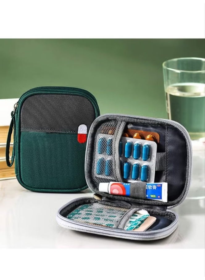 Empty First Aid Kit Travel Medical Supplies Cosmetic Storage Bag Insulated Medicine Bag Convenient Safety Kit Suitable for Home Outdoor Hiking Camping Car Office Workplace (Green) - Image 3