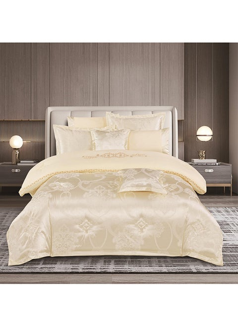 Comforter Set Extra Soft Lace Jacquard Comforter King Size Microfiber Printed 8 Pieces Set