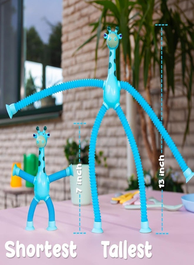 DARKFISH Pack of 2 Telescopic Suction Cup Kids Travel for Flight Pull String for Babies for Boy Girls Robot Light Tube Toddlers Gift Unique for Kids (Giraffe) Multi Colour - Image 4