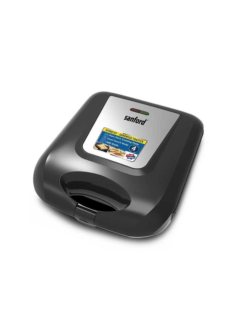 Sanford 4-Slice Sandwich Toaster 1400 W SF9901ST BS Black - Image 1