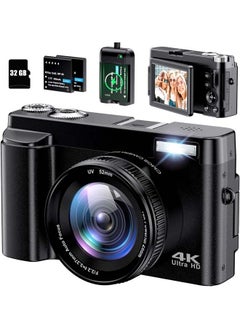 L&E 4K Digital Camera for Photography Autofocus 48MP 4K Camera with SD Card,180° 3.0 inch Flip Screen Vlogging Camera for YouTube Video Compact Cameras with 16X Digital Zoom  - Image 1