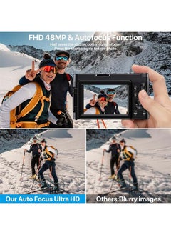 L&E 4K Digital Camera for Photography Autofocus 48MP 4K Camera with SD Card,180° 3.0 inch Flip Screen Vlogging Camera for YouTube Video Compact Cameras with 16X Digital Zoom  - Image 3