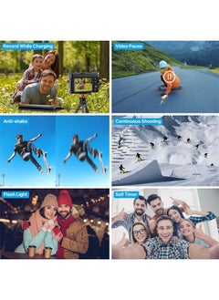L&E 4K Digital Camera for Photography Autofocus 48MP 4K Camera with SD Card,180° 3.0 inch Flip Screen Vlogging Camera for YouTube Video Compact Cameras with 16X Digital Zoom  - Image 5